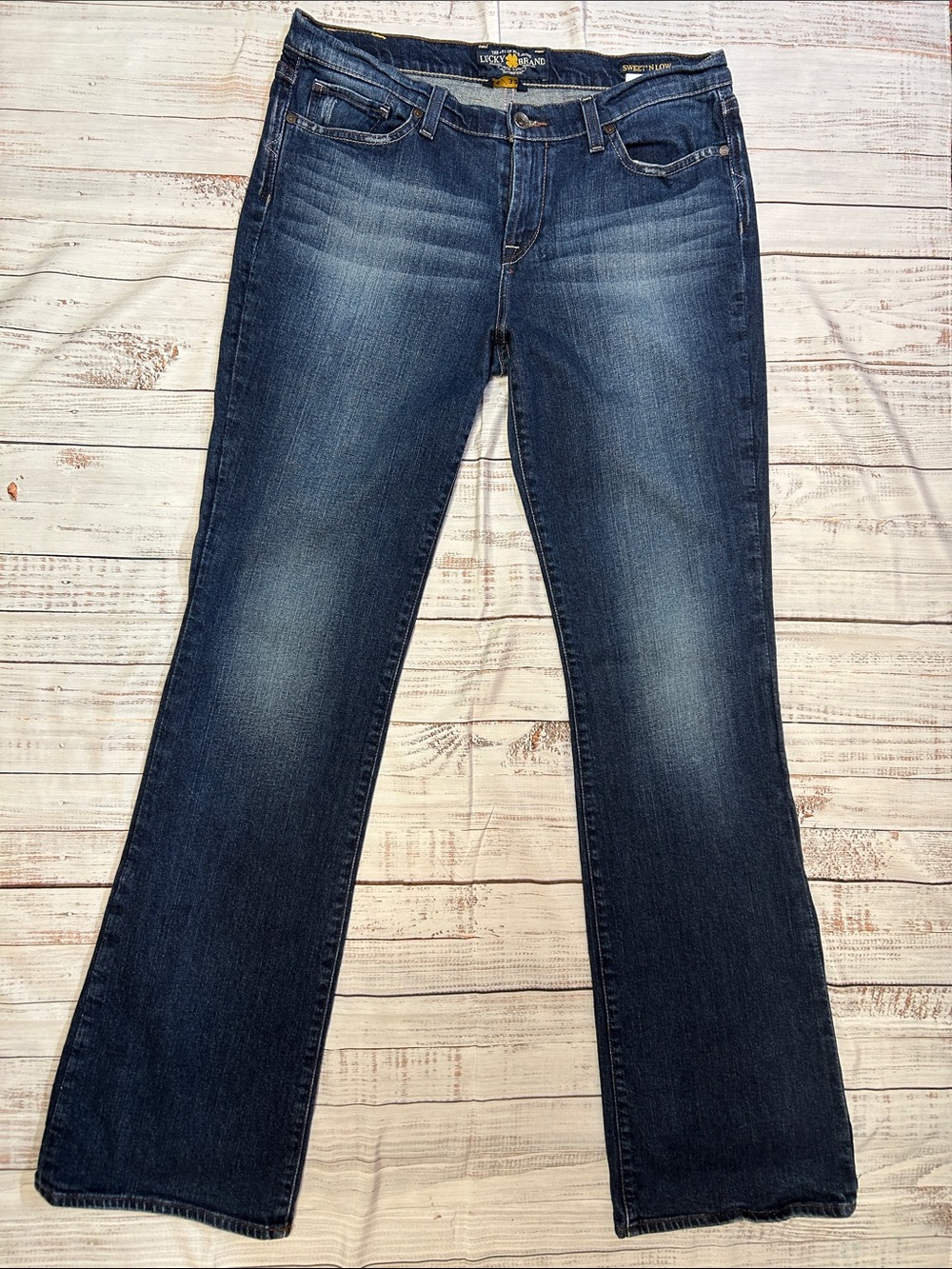 Lucky Brand Sweet N Low Stark Dark Blue Jeans Size 14/32 Long Length